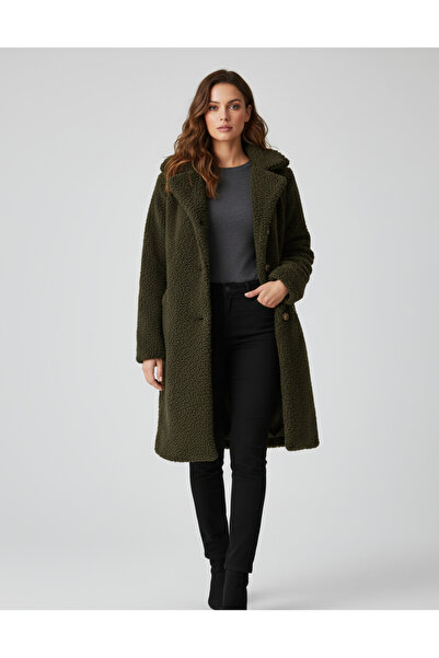 Moda ZR Women's Plush Coat with Lining, Comfortable Fit, with Pockets