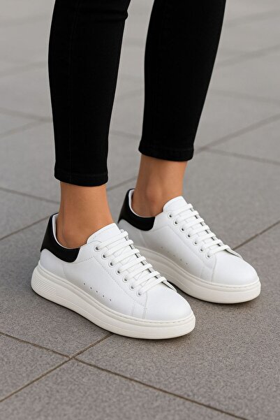 KS KADİR SARAÇ High Sole Daily Genuine Leather Women's Sports Shoes