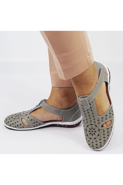 SOFILINE Grey genuine leather ballerinas 5121 M5