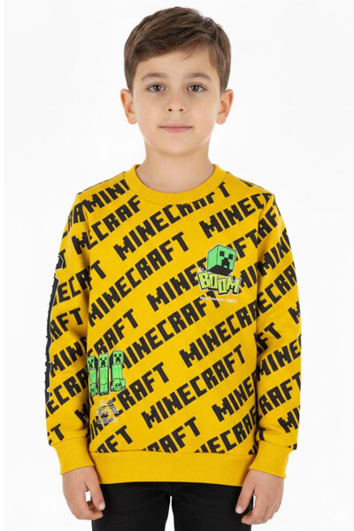 CRASSİ Erkek Çocuk Sweatshirt Minecraft Baskılı
