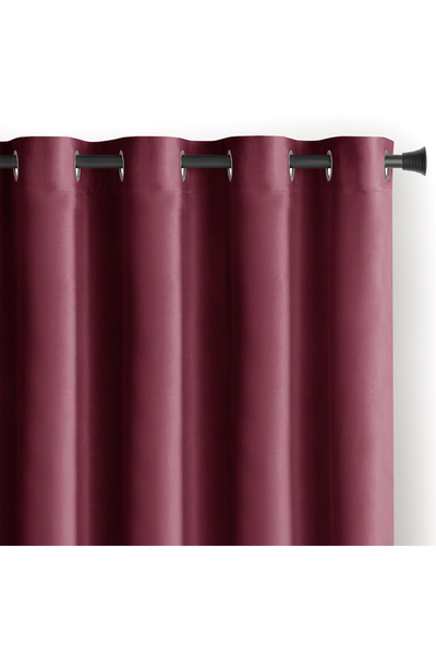Amelia Home Velvet curtain with rings, Velvet, 210 g/m2, opacity 77%, 140 x 270 cm, Burgundy, 1 pc.