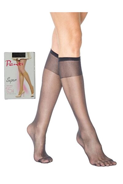 MultiPa 2 Pieces Super Matte Below-The-Knee Thin 15 Denier Matte Pantyhose 38 Bronze