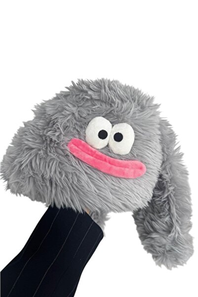TAKIŞTIR Gray Color Monster Figured Plush Hat