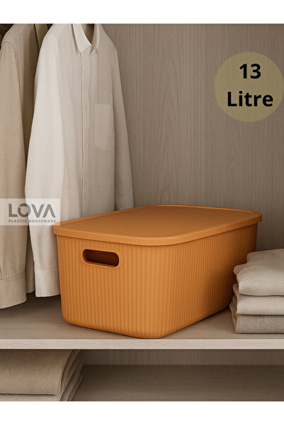 Lova 13 L Shell Çok Amaçlı Kapaklı Saklama Kabı (1 Adet) (Turuncu)