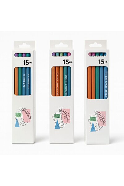 nukoo مجموعة أقلام رصاص ملونة HB مكونة من 15 قلمًا مع عبارات تحفيزية مكتوبة -...