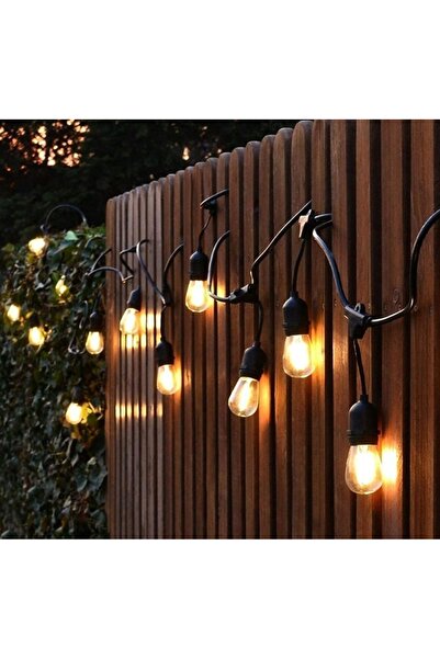 zola Outdoor garland 10 LED bulbs, 10 m, rubber cable, black