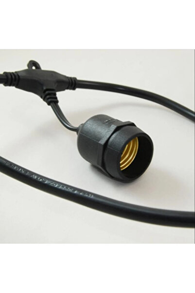 zola Outdoor garland 10 LED bulbs, 10 m, rubber cable, black