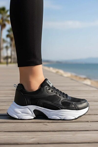 NAVİSHOES Pantofi sport cu șireturi pentru femei, alb-negru, pentru școală, z...