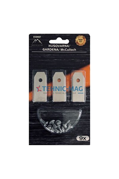 Everest Robot Lawn Mower Blades Husqvarna, Gardena, McCulloch - Set 9 Pieces (43 mm)