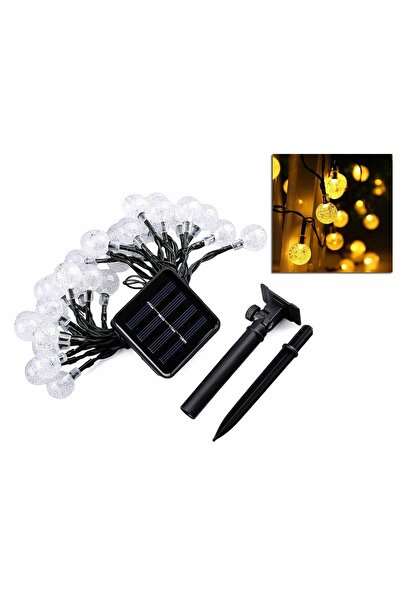 zola Ghirlandă solară de grădină, impermeabilă, 600mAh, 1.8 W, 30 becuri LED, IP44, lungime 630 cm, neagră