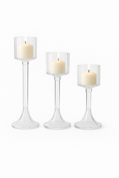 shop Şeffaf 3’lü Kadeh Mumluk