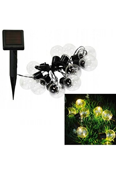 zola Ghirlanda luminoasa, panou solar, 30 becuri transparente, G40, 2V, 110mAh, lungime 6.5 m, Buton ON