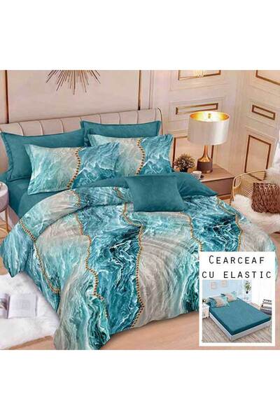 Patul Lenjerie de pat, Bumbac Finet, Pucioasa, Pat Dublu, 2 Persoane, Cearceaf cu elastic