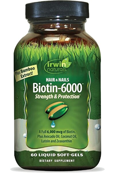 Irwin Naturals إروين ناتشورالز البيوتين-6000 يدعم صحة البشرة والشعر والأظافر ...