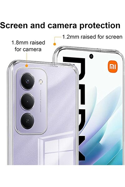 m.tk moveteck Xiaomi Redmi 15 Case Soft Transparent Silicone with Camera Protruding Protection + 9H Screen Protector Glass