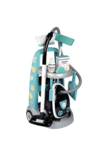 Smoby Toy Cleaning set with trolley and electronic vacuum cleaner black