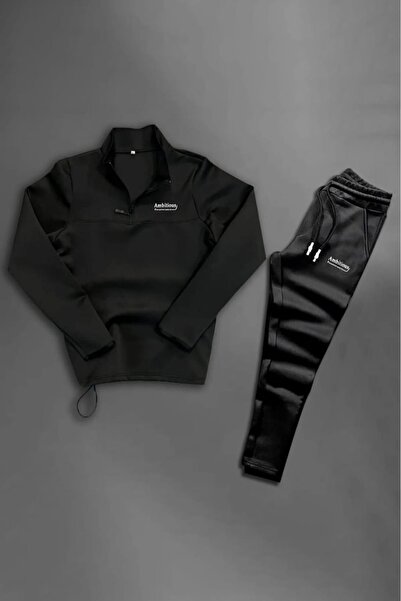 ByFourMan Men's Ambi̇ti̇ons Ba Printed Scuba Tracksuit Set with Ermuarli Pockets