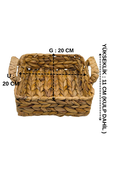 CasaLinda Natural Wicker Handle Rectangular Organizer Basket – Small / Medium / Large (Single Sale)