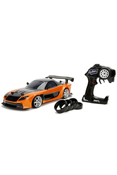 Jada Toys Masina Fast and Furious Mazda RX-7 Drift cu anvelope si telecomanda