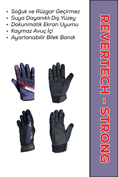MOTOKIT Revertech Strong Purple / Su ve Rüzgar Geçirmez Kışlık Motosiklet Eld...