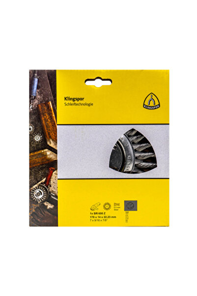 KLİNGSPOR Twisted round brush, Klingspor, BR 600Z, 178x14x22.23mm / EXT 358313