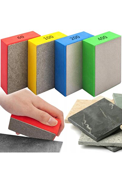 zola Set of 4 abrasive sponges, 60/ 100/ 200/ 400 grit, for sanding hard materials