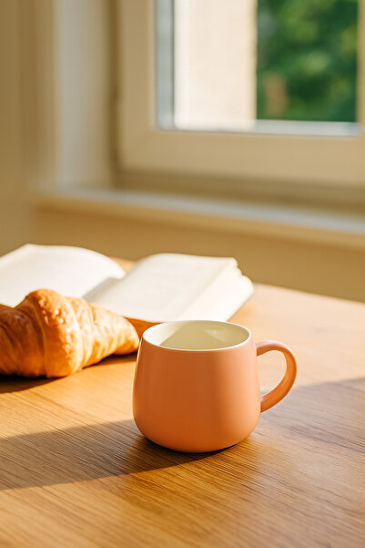 MARIA HOMES كوب سيراميك وردي - كوب قهوة وشاي عصري بسيط