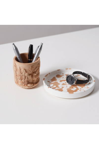 ODİ HOME Set de 2 suporturi pentru stilouri cadou multifuncțional pentru organizator de birou, cutie, set de tăvi 17 cm