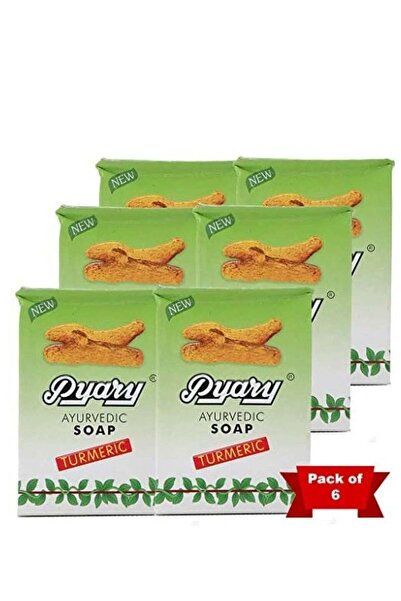 Pyary صابون الكركم الأيورفيدي بالكركم يتكون من 6 قطع