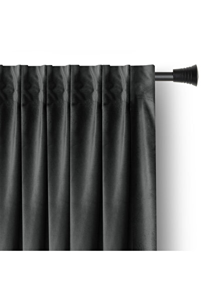 Amelia Home Velvet curtain with multifunctional drapery, Velvet, 140 x 245 cm, Graphite, 1 pc.