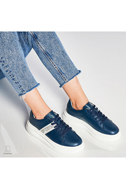 ANGEL BLUE Women's Casual Shoes Made of Leather Multicolor CRL0047 Navy