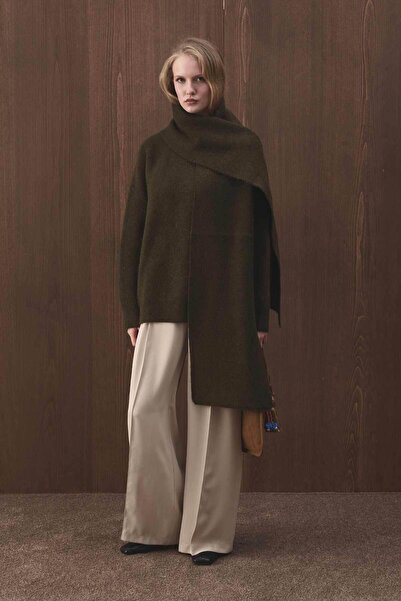 Hooopstore Premium Soft Textured Dark Khaki Sweater