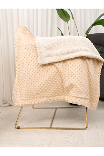 Atölye Eda Exclusive Lamb Wool Baby Blanket 90X100 cm Double Sided Sheep Wool Blanket 90X100