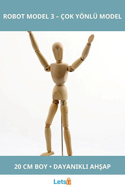 Letsii لعبة روبوت خشبية مرنة ومتينة مقاس 20 سم للفنانين والأطفال