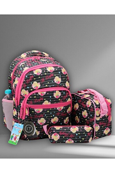KY Girl's Primary School Orthopedic Barbi 3-Piece Bag Set with 4 Compartments...