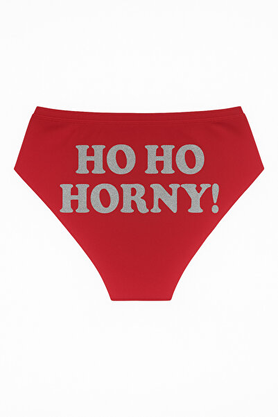 TWINTICKS Red Christmas Themed Women's Slip Panties, Metallic Lettering Print...