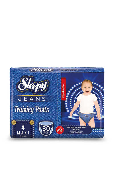 Sleepy Scutece-Chilotel pentru bebelusi Jeans-marime 4 Maxi, 7-14kg, 30 bucati