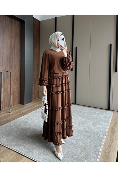 Ahi Ruffle detailed hijab dress