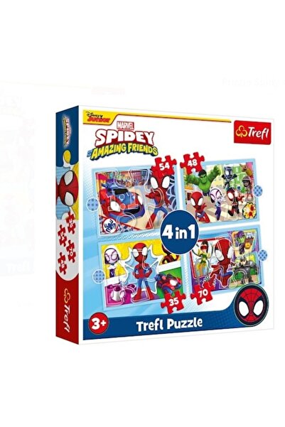 Trefl Puzzle Spidey 4-în-1 – Trefl, 35/48/54/70 piese, 3+ ani, Disney Junior ...