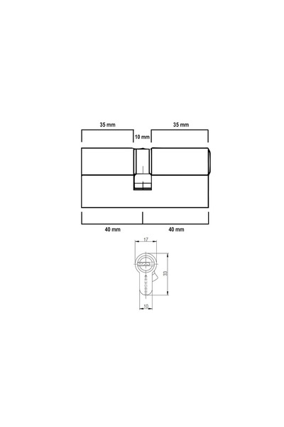 Kale Kilit equal door lock cylinder, 164BN-80 mm, 5 keys with fingerprint, size 80 mm (35+10+35)