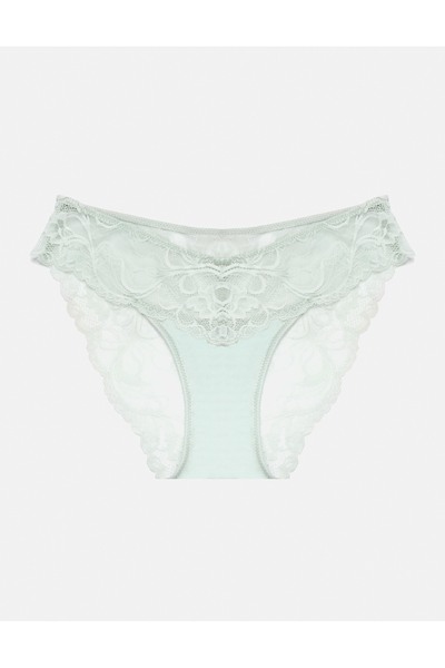 ESOTIQ Chiloți eleganți din dantelă pentru femei, cu model floral, spate transparent, talie în V | Kasumi