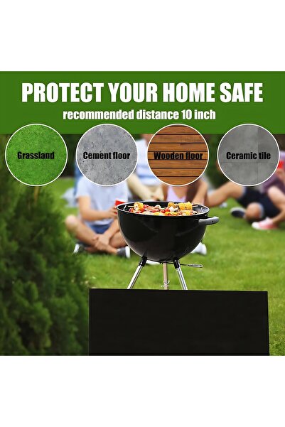 almihomi Large Fireproof BBQ Mat 1000°C Heat Resistant Pad Oilproof Waterproof