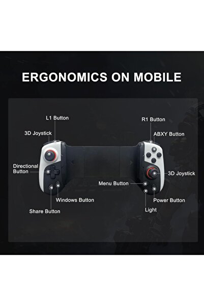 Generic Retractable Wireless Gaming Controller for iPhone/Android/PC/Switch (Telescopic)