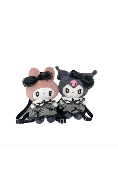 SANRIO Set of 2 plush toys Kuromi & My Melody with pocket, 25 cm