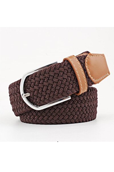 Artizan Suits Unisex dark brown braided elastic belt