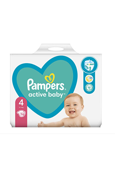 Sleepy Scutece pentru bebelusi Pampers Active Baby, Marimea 4, 9-14kg, 76 buc.