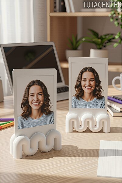 TUTACENTER Dalga Formlu Dekoratif Fotoğraf Tutucu, Kart Tutucu, Mini Fotoğraf...