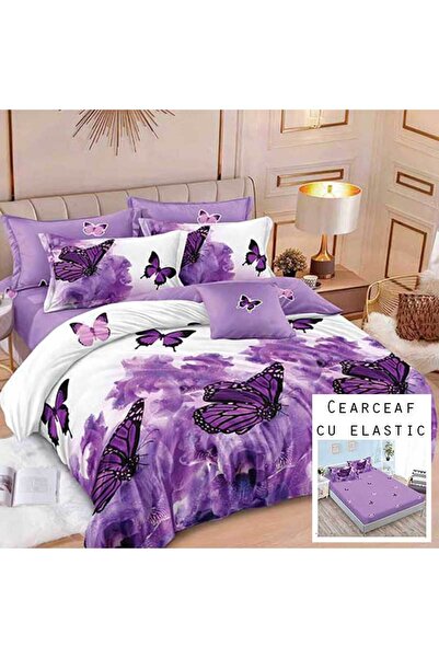 Patul Lenjerie de pat, Bumbac Finet, Pucioasa, Pat Dublu, 2 Persoane, Cearceaf cu elastic