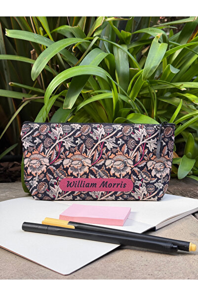 pamukcanta حقيبة مكياج ويليام موريس قابلة للغسل بأبعاد 22 × 12