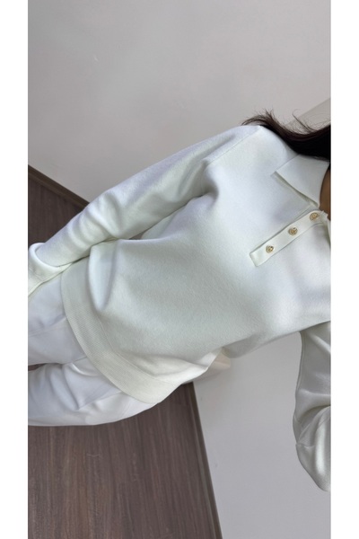 LOISY Kadın Polo Yaka Uzun Kol Triko